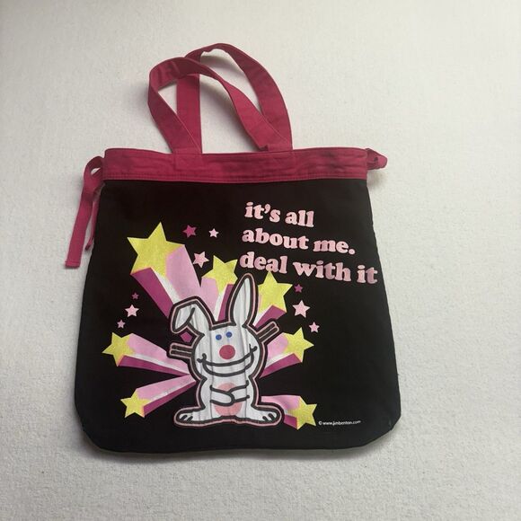 JIM BENTON IT'S HAPPY BUNNY TOTE BAG TOTE BAG Y2K Vintage - Picture 1 of 7